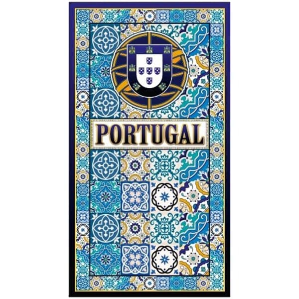 Portugal Shield with Tiles Microfiber Beach Towel