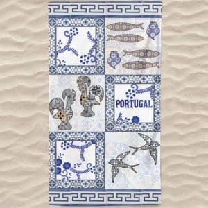 Toalla de Playa Microfibra Azulejos Típicos Portugueses