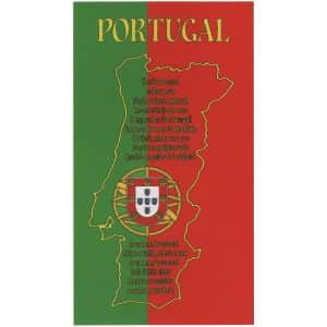 Portugal Map Flag Anthem Microfiber Beach Towel