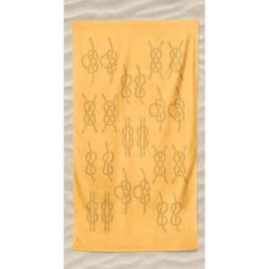 Yellow Embossed Maritime Knots Microfiber Beach Towel