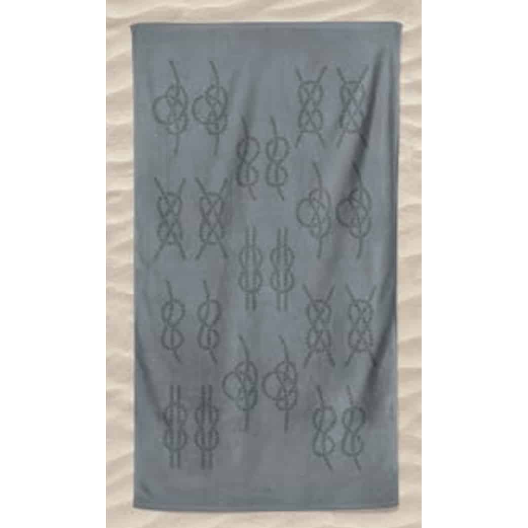 Gray Embossed Maritime Knots Microfiber Beach Towel