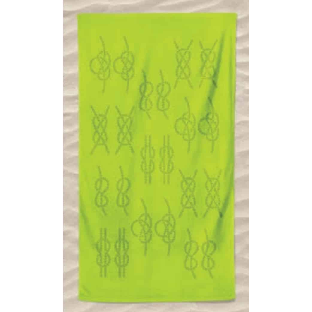 Light Green Embossed Maritime Knots Microfiber Beach Towel