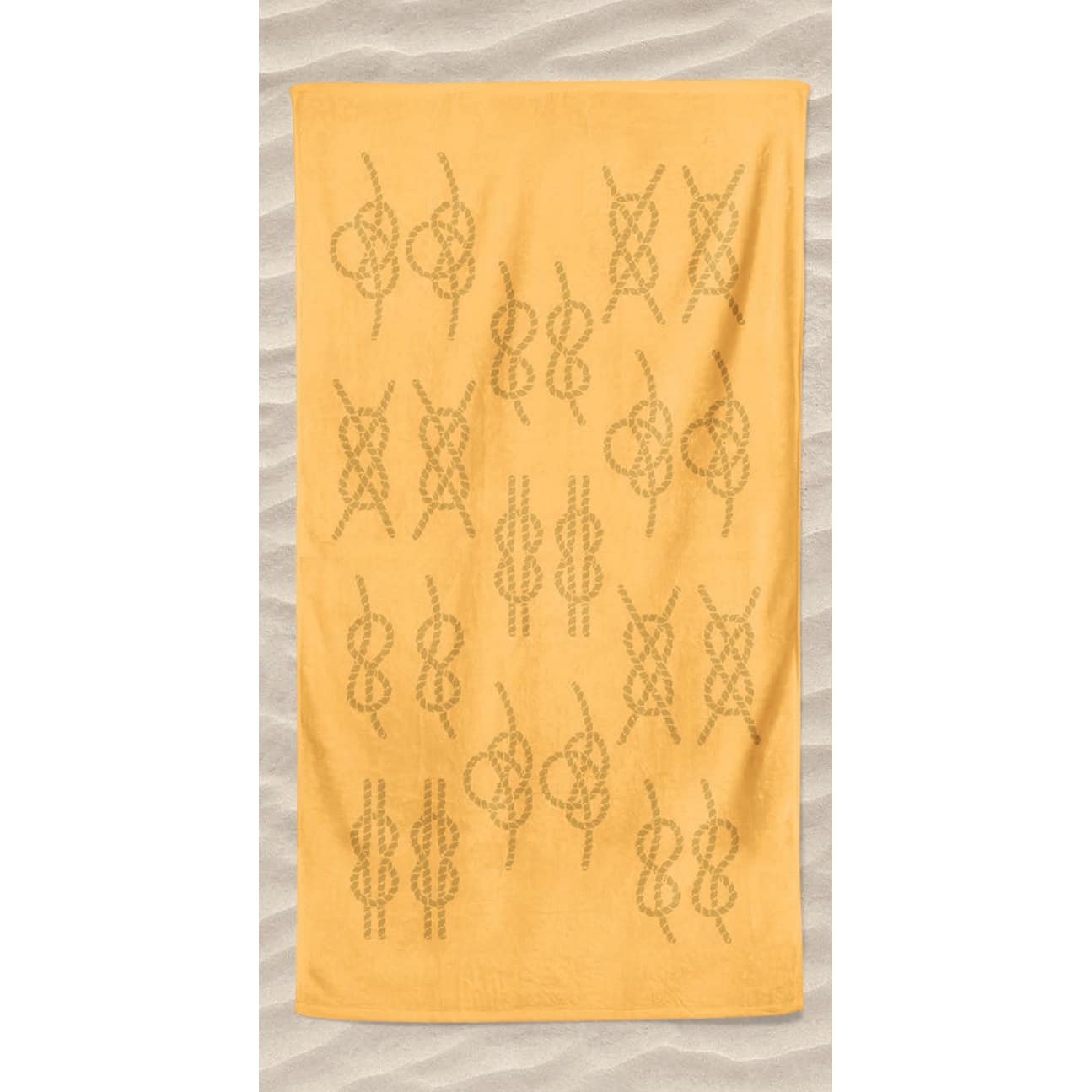 Yellow Embossed Maritime Knots Microfiber Beach Towel