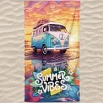 Toalha de Praia Microfibra VW Combi Summer Vibes