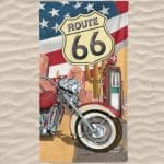 Toalha de Praia Microfibra Route 66 Bandeira EUA