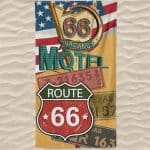 Toalha de Praia Microfibra Route 66 Matrículas