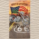 Toalha de Praia Microfibra Route 66 Spirit of Adventure