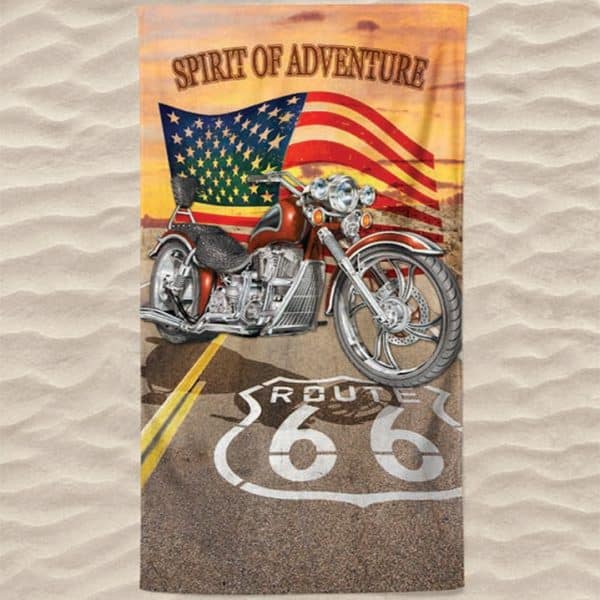 Route 66 Spirit of Adventure Microfiber Beach Towel