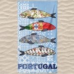 Toalha de Praia Microfibra Sardinhas Típicas Portugal