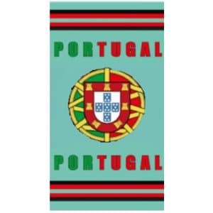 Toalha de Praia Microfibra Ciano Escudo Portugal Riscas