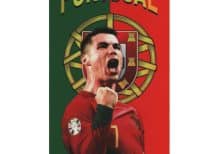 Toalha de Praia Microfibra Cristiano Ronaldo Bandeira de Portugal