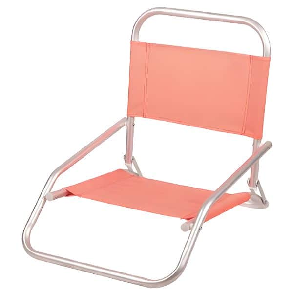Cadeira Praia Baixa Alumínio Rosa com Alça Aremar