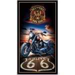 Toalha de Praia Microfibra Route 66 Rock and Rider