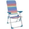 Cadeira de Praia de Alumínio Alta Reclinável Riscas Multicoloridas Aremar 70541