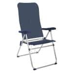 Cadeira de Praia de Alumínio Reclinável Reforçada Alta XL Brilho Azul Aremar