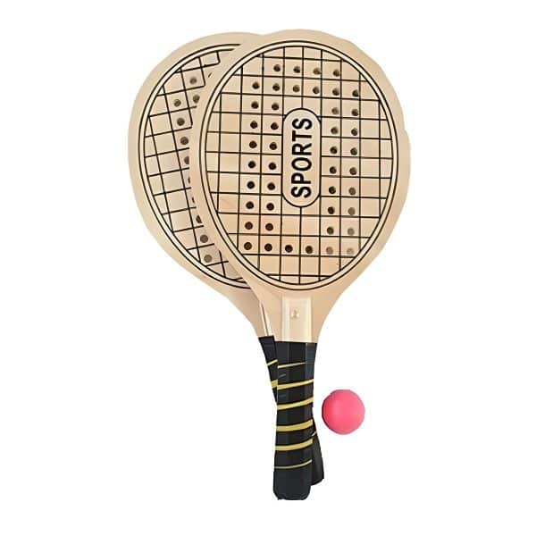 Conjunto de Raquetes de Praia com Furos Sports Turymar cor de Madeira