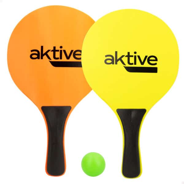 Conjunto Raquetes Praia Fluorescentes Criança com Bola Aktive 62193