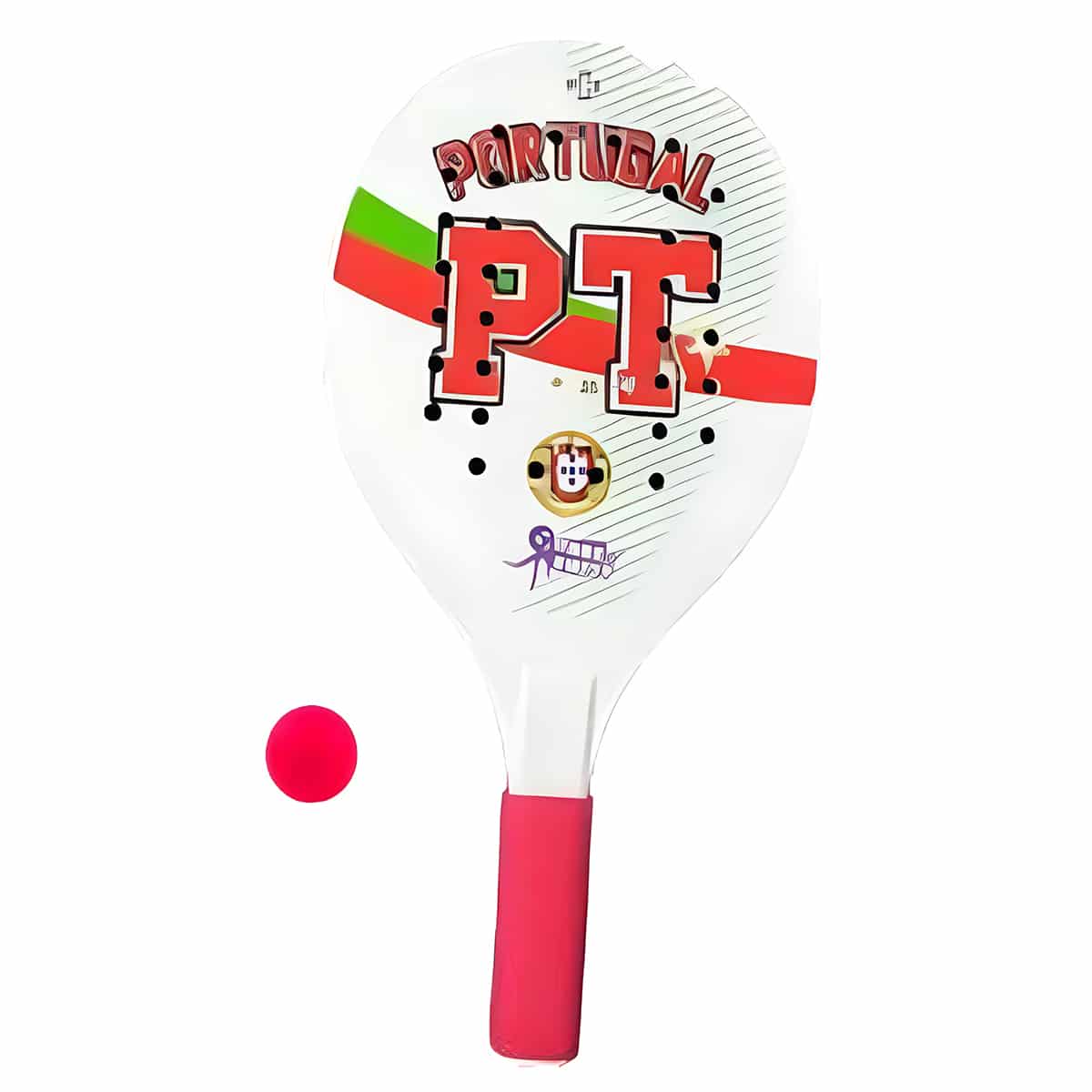 Conjunto de Raquetes de Praia Brancas com Furos Portugal Take & Enjoy