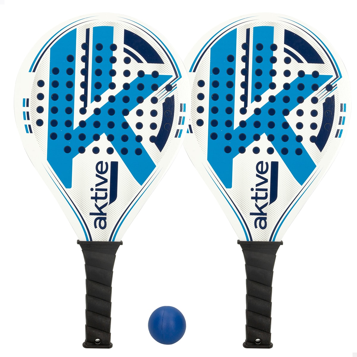 Conjunto Raquetes Praia Pseudo-Furos Sport Aktive 62305 Azul