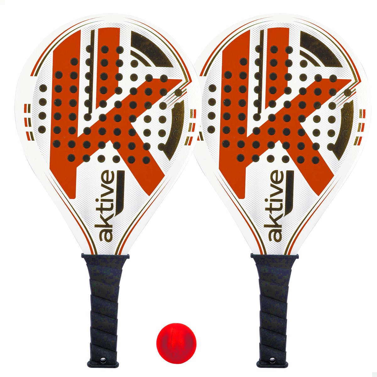Conjunto Raquetes Praia Pseudo-Furos Sport Aktive 62305 Vermelho