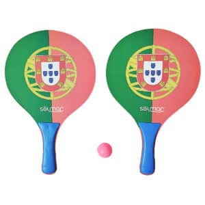 Conjunto Raquetes de Praia Tradicionais Bandeira Portugal Solmar 16211