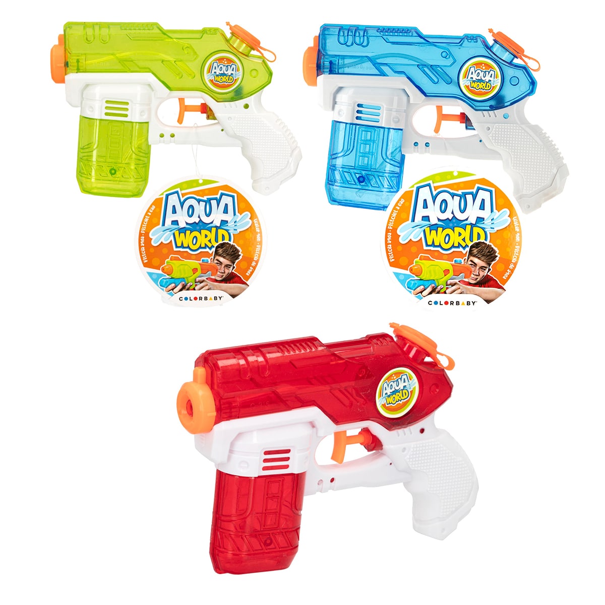 Pistola de Água Colorida 19 cm Aqua World 45692 Pistola de Água Colorida 19 cm Aqua World 45692