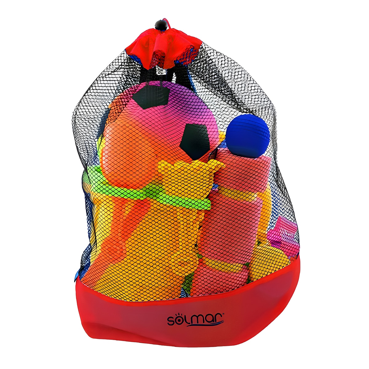 Saco Mochila de Praia em Rede Poliéster Solmar 20735 Vermelho