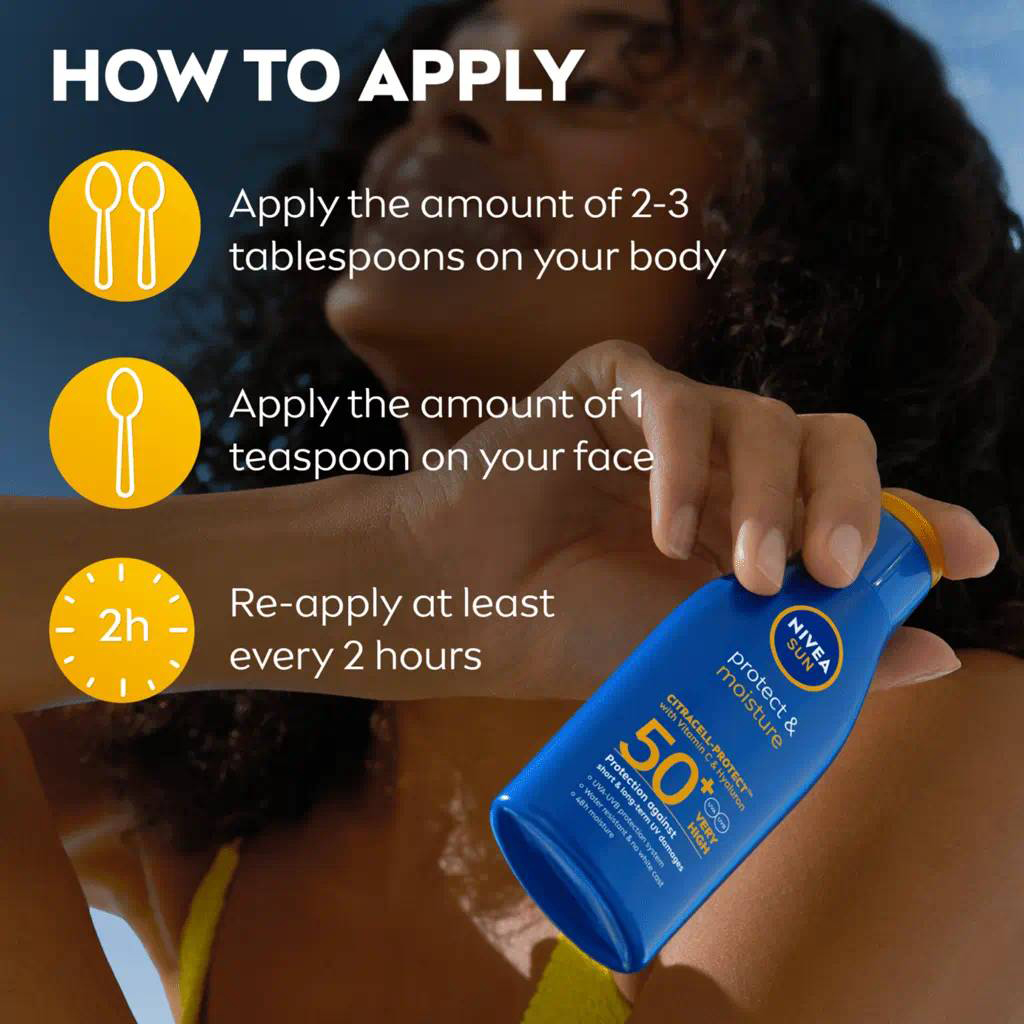 Loção Solar Protect & Moisture FP50+ Mini 100ml Nivea Loção Solar Protect & Moisture FP50+ Mini 100ml Nivea
