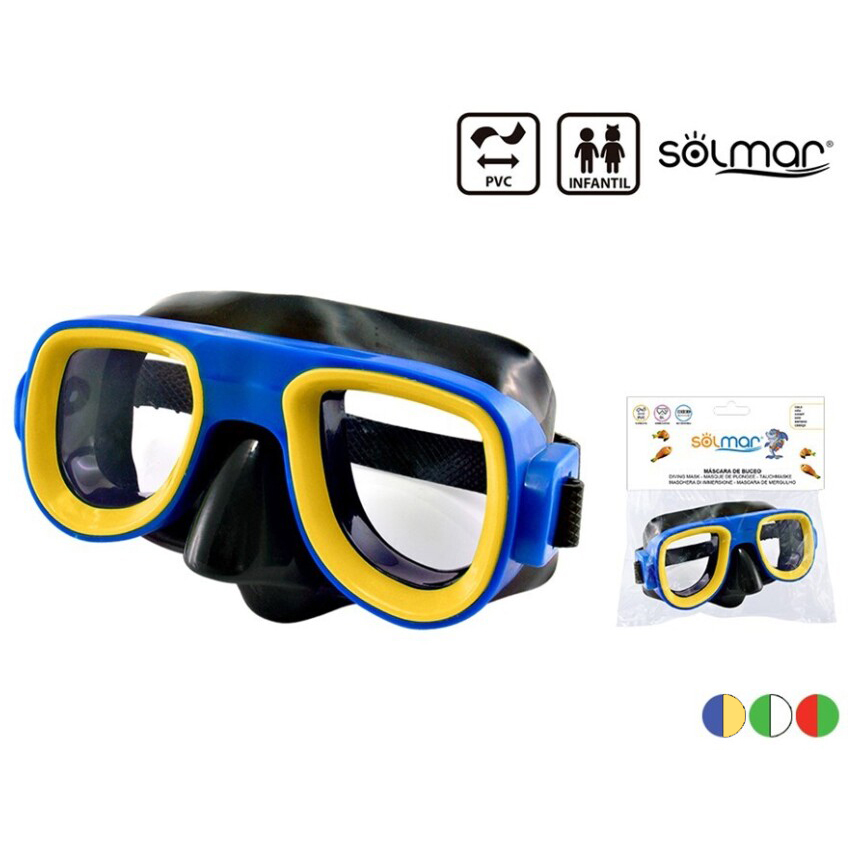 Mascara-Mergulho-Infantil-Mallorca-PVC-Cores-Sortidas-Solmar Máscara de Mergulho Infantil Mallorca PVC Cores Sortidas Solmar 10009