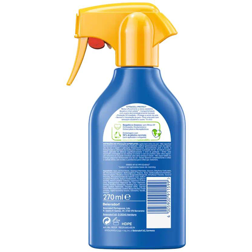 Spray Protetor Solar Protect & Moisture FP30 270 ml Nivea Spray Protetor Solar Protect & Moisture FP30 270 ml Nivea