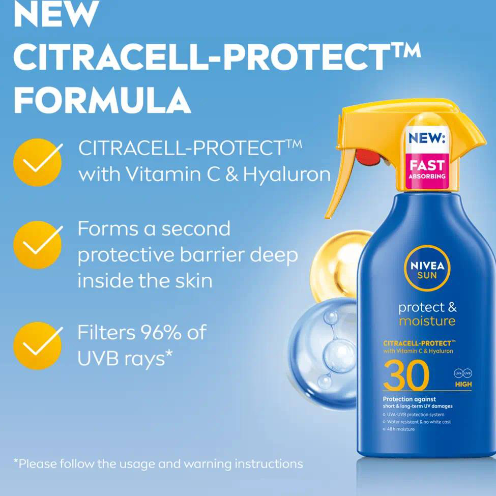 Spray Protetor Solar Protect & Moisture FP30 270 ml Nivea Spray Protetor Solar Protect & Moisture FP30 270 ml Nivea