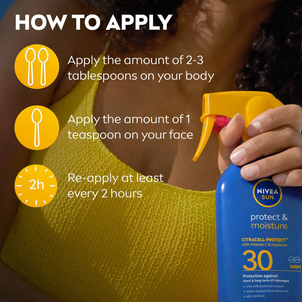 Spray Protetor Solar Protect & Moisture FP30 270 ml Nivea Spray Protetor Solar Protect & Moisture FP30 270 ml Nivea