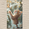 Toalha de Praia Microfibra Criança Gatinho e Borboleta #6003 #SC005370