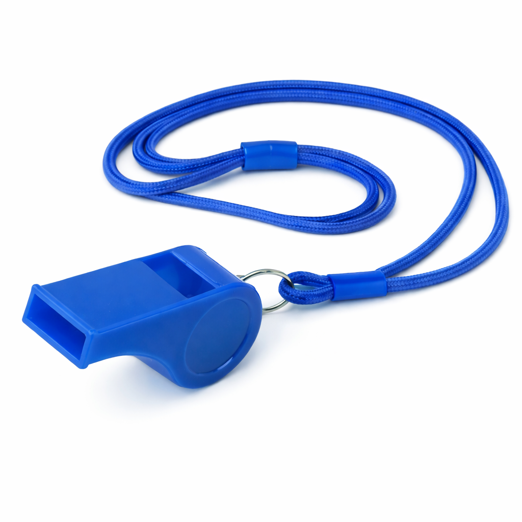 Apito de Plástico com Cordão para Pescoço Solmar Azul