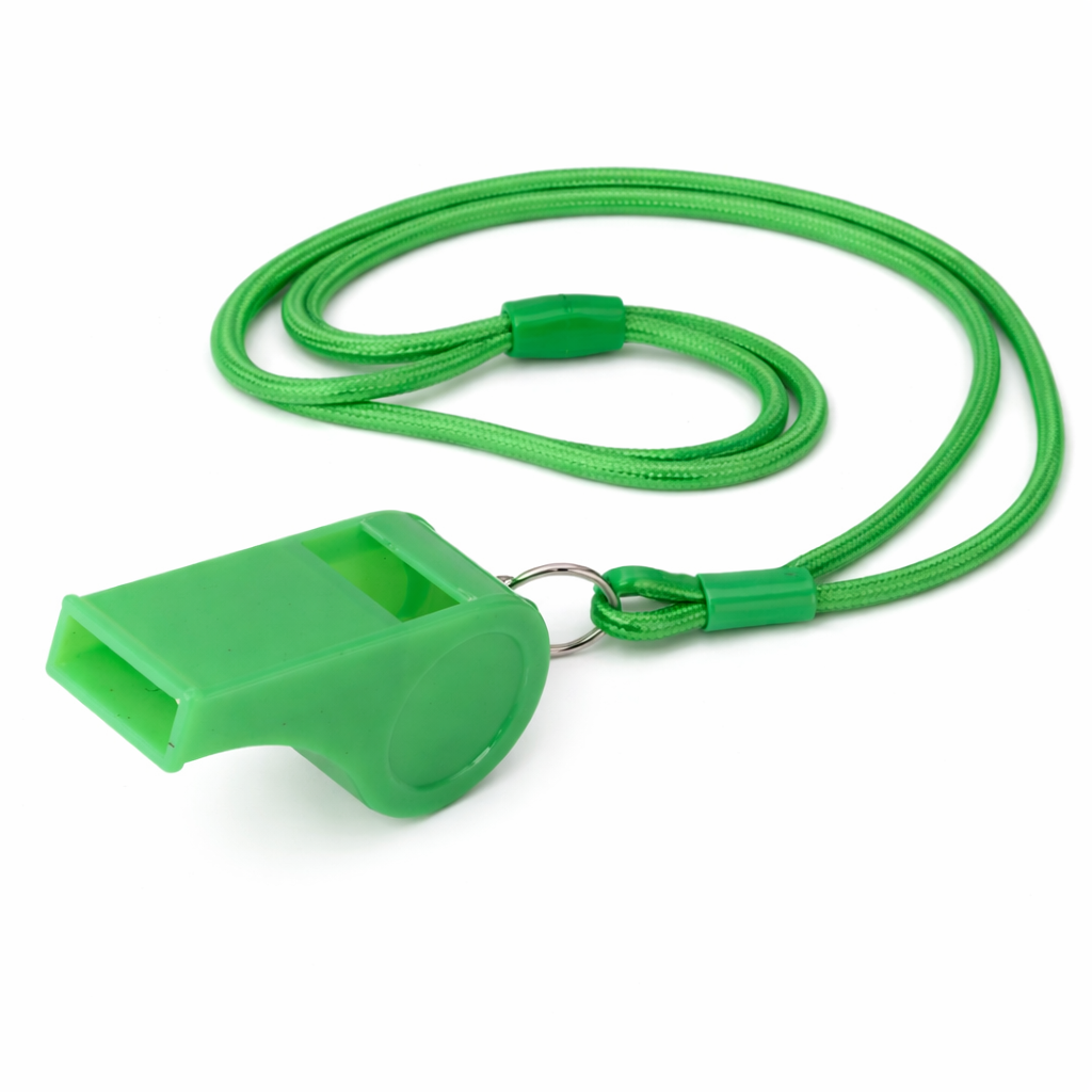 Apito de Plástico com Cordão para Pescoço Solmar Verde