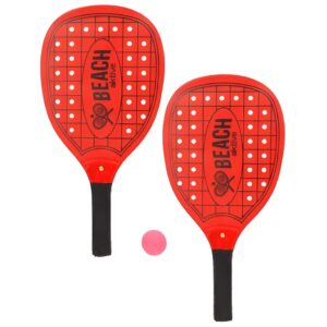 Conjunto de Raquetes de Praia com Furos Neon Aktive Vermelho