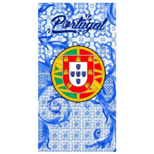 Toalha de Praia Microfibra Azulejos Escudo Flores Portugal