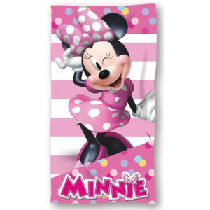 Toalha de Praia Microfibra Criança Minnie Riscas Disney