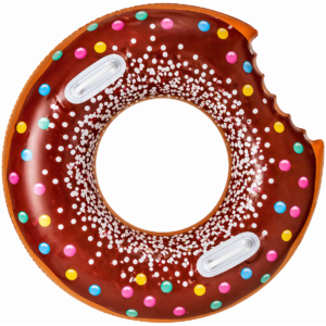 Bóia Donut Mordida com Pegas 100cm Take & Enjoy Castanha (Chocolate)