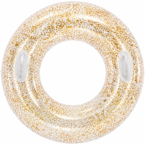 Bóia Insuflável com Purpurinas e Pegas 100cm 120cm Take & Enjoy Dourado