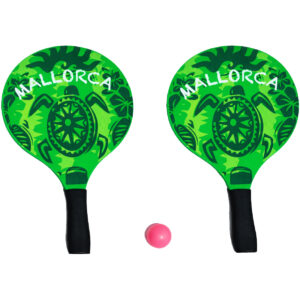 Conjunto Raquetes de Praia Tartaruga Mallorca Aremar Verde