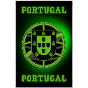 Toalha de Praia Microfibra Escudo Portugal Verde Luminoso