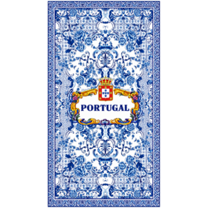 Toalha de Praia Microfibra Padrão Azulejo Português